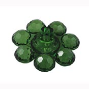 7-petal Flower Bead-Button - Transparent Green