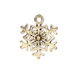Cast Alloy Snowflake Charm-Pendant - Antique Gold