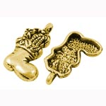 Cast Alloy Santa Boot Charm-Pendant - Antique Gold ONLY