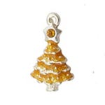 Cast Alloy Christmas Tree Charm-Pendant - Silver & Gold