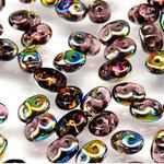 Czech 2-hole Super Duo Beads - Amethyst Vitrail - 10 grammes