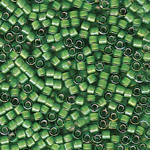 DB-1787 Miyuki Delica - Size 11 - White-Lined Green AB - 5 g
