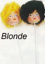 Doll Head - Girl Head - Curly Top with Blonde Hair - 25 mm - on pick