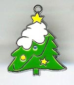 LARGE Enamelled Christmas Tree Pendant