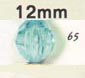 12 mm Acrylic Faceted Bead - Colour 65 (Light Aqua)