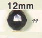 12 mm Acrylic Faceted Bead - Colour 99 (Black Opaque)