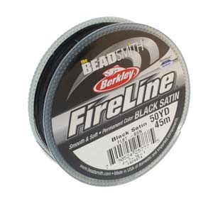 Fireline Braided Beading Thread - Size D - 6 lb - 0.006"/ 0.15mm - Black Satin (45 m spool)
