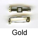 Broochbacks / Barpins - 19 mm - with Safety Catch - Gold / Brass