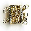 Clasp - Filigree - Box - Square - 11.5 mm - 2-strand - Gold-filled (eaches)