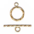 Clasp - Toggle - Small - Type T1 - 9 mm twisted ring and 13 mm bar - Gold-filled