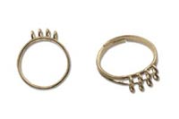 Adjustable Ring Forms (for Beading) - Adjustable Ring Finding with 2 rows of 5 loops - Gold