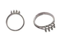 Adjustable Ring Forms (for Beading) - Adjustable Ring Finding with 2 rows of 5 loops - Silver