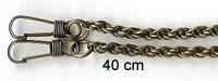 Purse Chains - Fancy - 40 cm - Antique Gold - finished chain with clips at each end (as illustrated)