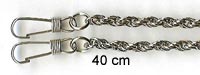 Purse Chains - Fancy - 40 cm - Antique Silver - finished chain with clips at each end (as illustrate