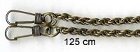 Purse Chains - Fancy - 125 cm - Antique Gold - finished chain with clips at each end (as illustrated