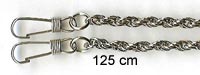 Purse Chains - Fancy - 125 cm - Antique Silver - finished chain with clips at each end (as illustrat