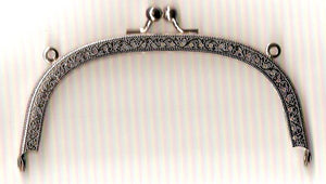 Purse Frame - Round - 15 cm - Antique Silver