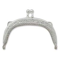 Purse Frame - 2.4 inch (60 mm) frame (suits Baglady Bead knitting books = BL58) - Silver Plated