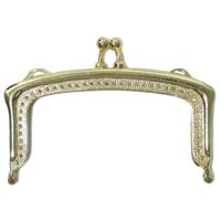 Purse Frame - 2.4 inch (60 mm) frame (suits Baglady Bead knitting books = BL66) - Gold Plated
