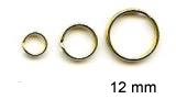 Split Ring - 12 mm - Gold-coloured - per pair