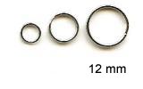 Split Ring - 12 mm - Nickel-coloured - per pair
