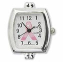 Watch Face - Silver Tone / Pink Ribbon - Type 15