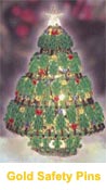 Christmas Trees - Bead D'Lights Christmas Tree w/Gold Safety Pins