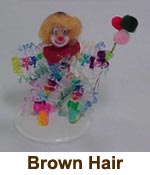 Dolls and Clowns - Bead Ribbon Clown with Brunette Hair