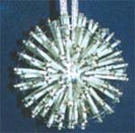 Beaded Ornaments / Tree Decorations - LARGE Starburst Ball - SilverWhite