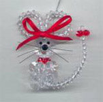 Beaded Ornaments / Tree Decorations - Christmas Mouse (makes 2 ornaments)