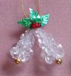 Beaded Ornaments / Tree Decorations - Starflake Bells - Crystal (makes 2 ornaments)