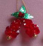 Beaded Ornaments / Tree Decorations - Starflake Bells - Red (makes 2 ornaments)