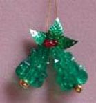 Beaded Ornaments / Tree Decorations - Starflake Bells - Green (makes 2 ornaments)