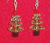 Swarovski Christmas Tree Earrings (Peridot - Gold-filled)
