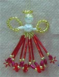 Beaded Ornaments / Tree Decorations - Mary Ann Angel - Red (makes 2 ornaments)