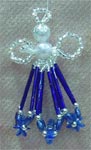 Beaded Ornaments / Tree Decorations - Mary Ann Angel - Blue (makes 2 ornaments)