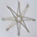 Beaded Ornaments / Tree Decorations - Bugle Bead Star - Crystal AB (makes 4 ornaments)