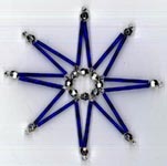 Beaded Ornaments / Tree Decorations - Bugle Bead Star - Blue (makes 4 ornaments)