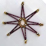 Beaded Ornaments / Tree Decorations - Bugle Bead Star - Amethyst (makes 4 ornaments)