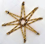 Beaded Ornaments / Tree Decorations - Bugle Bead Star - Gold (makes 4 ornaments)