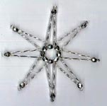 Beaded Ornaments / Tree Decorations - Bugle Bead Star - Silver (makes 4 ornaments)