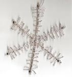 Beaded Ornaments / Tree Decorations - Wire Seed Bead Star - Silver (makes 2 ornaments)