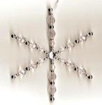 Beaded Ornaments / Tree Decorations - Faceted Spoke Star - Crystal & Silver (makes 2 ornaments)