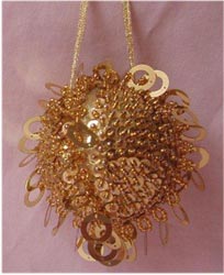 Beaded Ornaments / Tree Decorations - Chris' Chrissy Ball - Gold