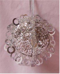 Beaded Ornaments / Tree Decorations - Chris' Chrissy Ball - Silver