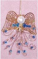 Beaded Ornaments / Tree Decorations - Swarovski Bicone Angel Kit - Blue & Gold