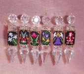Examples of completed Hangers. Makes 1 drop only, includes Crystal Drop, Miyuki Delica Beads and Thr