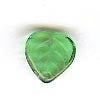 Czech Pressed Glass - Leaf - 9 mm Heart-shaped - Mint (eaches)