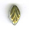 Czech Pressed Glass - Leaf - 12 x 7 mm Straight - Vitrail with Gold Inlay (eaches)
