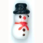 Glass Lampworked Snowman Bead